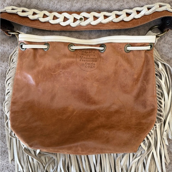 Boho Chic Fringed Leather and Suede Hobo Bag - Picture 6 of 6